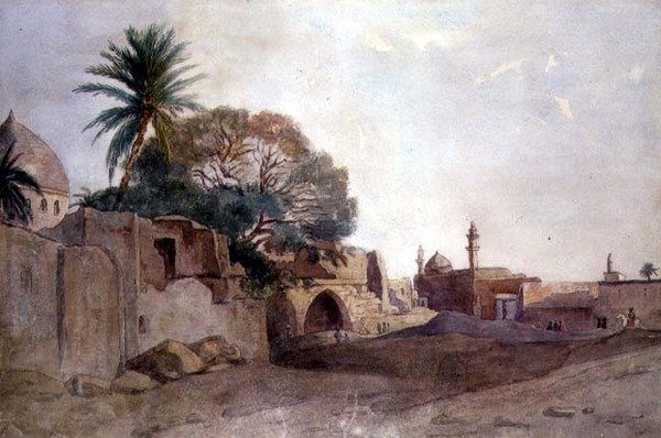 Kilátás a Közel-Keleten, 1820 körül (akvarell, papír) alkotó: English School