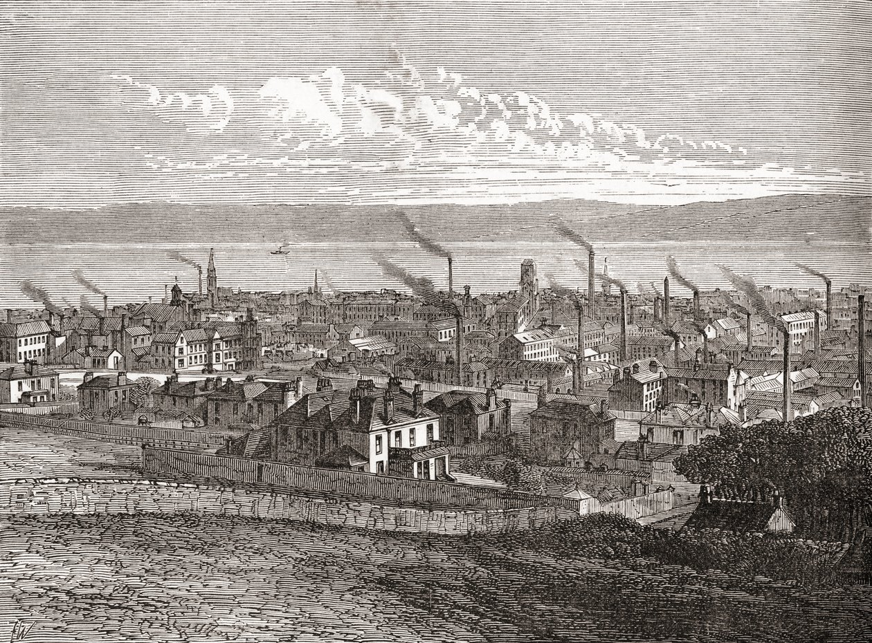 A skóciai Dundee látképe a "Cities of the World" című, 1893 körül megjelent kiadványból (nyomtatás). alkotó: English School