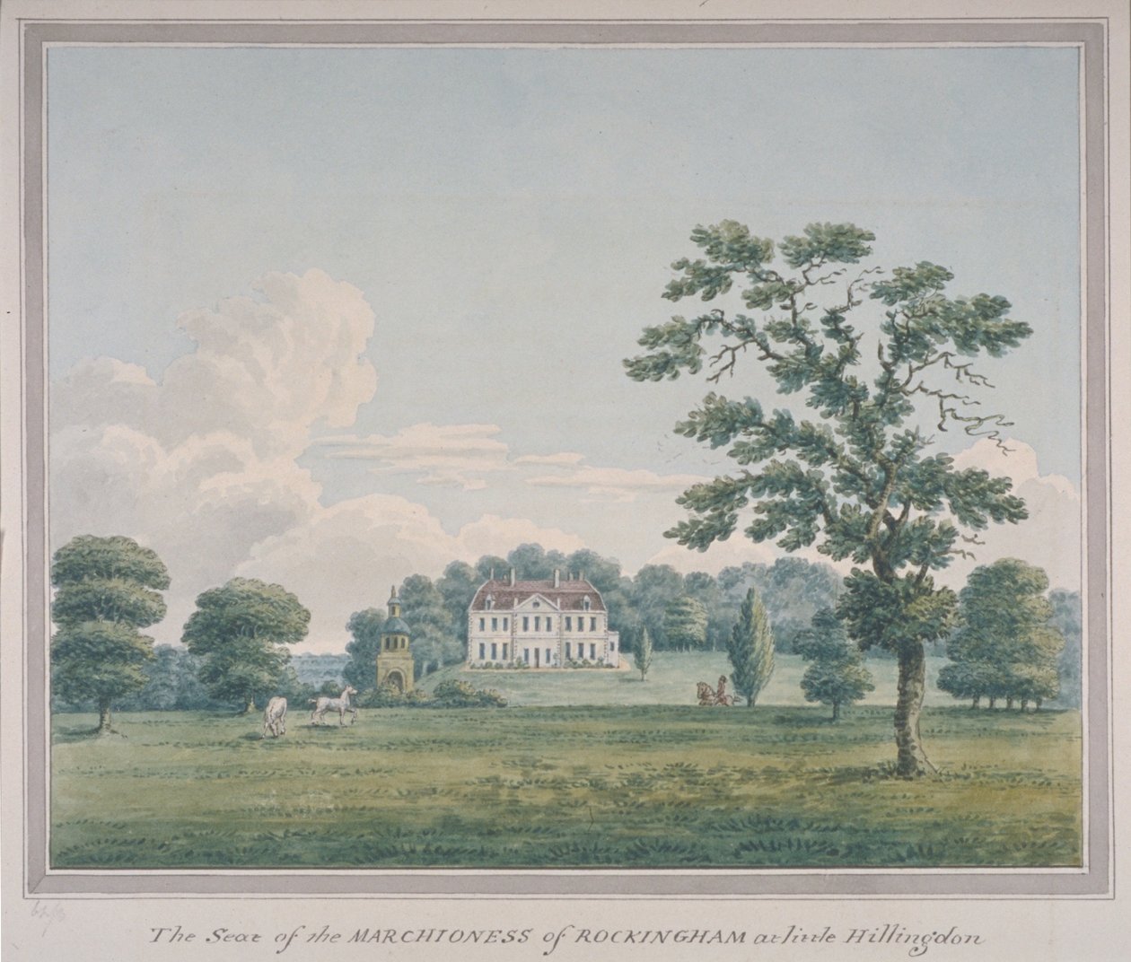 Kilátás a Hillingdon-házra, 1820 körül (wc papíron) alkotó: English School