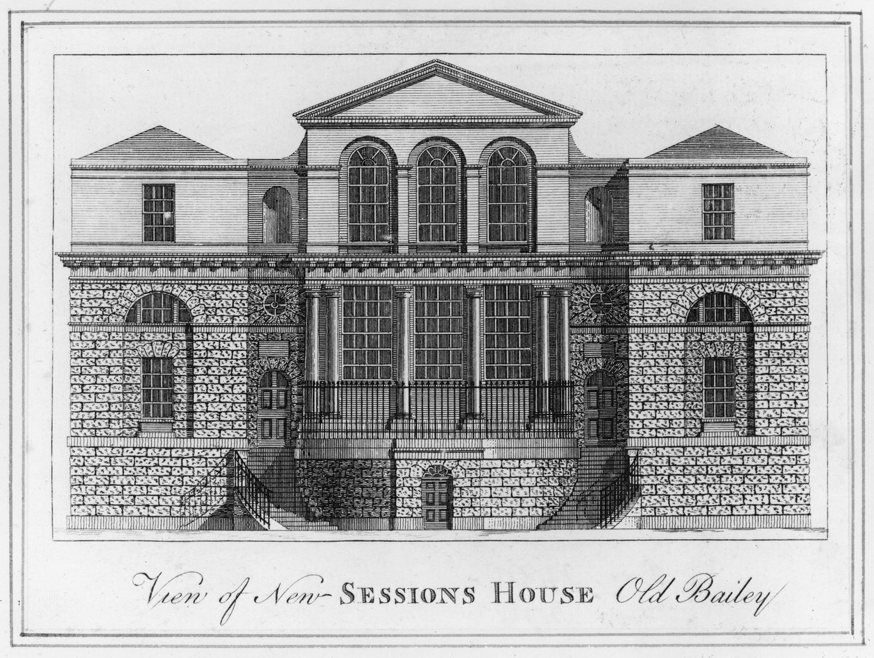 Kilátás a New Sessions House Old Bailey-re alkotó: English School