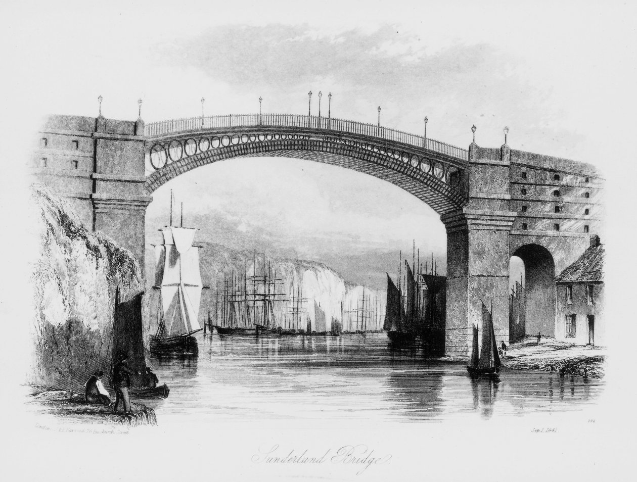 Kilátás a Sunderland-hídra, 1841 alkotó: English School