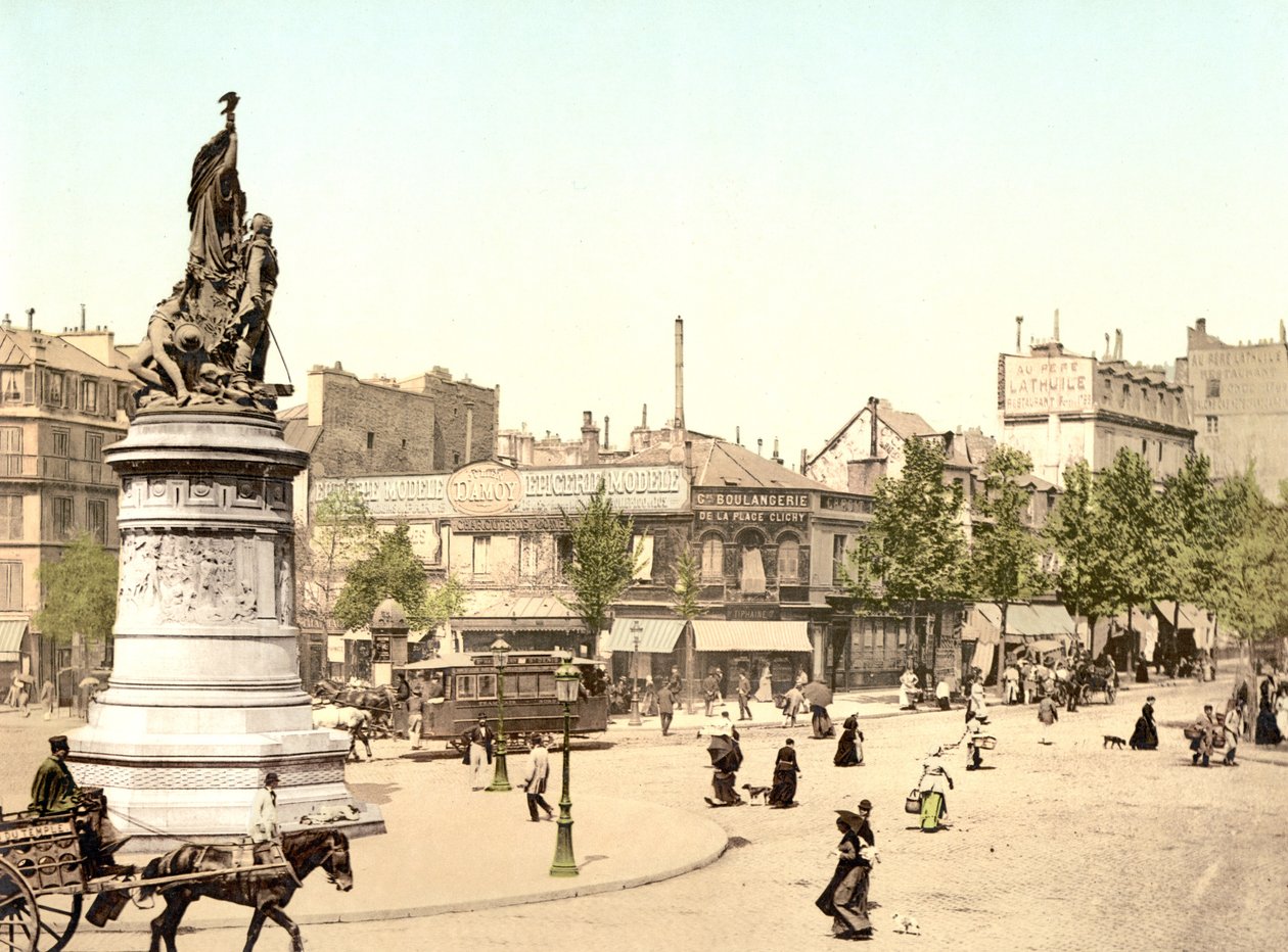 Kilátás egy francia városra (kézzel színezett fotó) alkotó: English School
