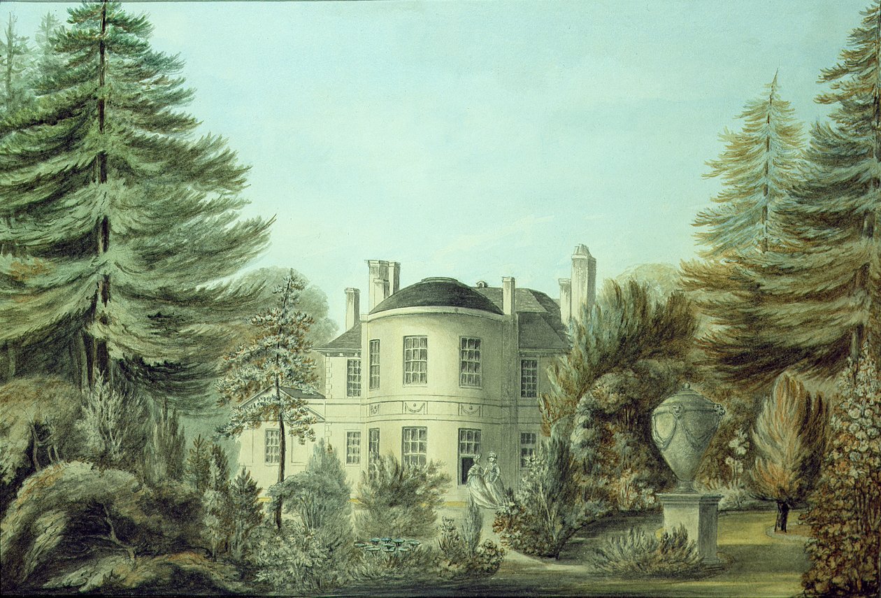 Kilátás egy tizennyolcadik századi villára, 1790 körül (wc papíron) alkotó: English School
