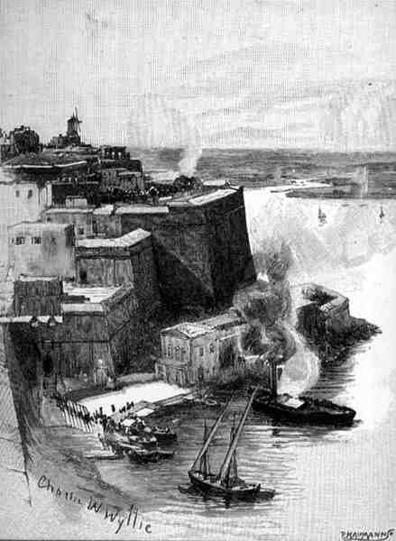 A máltai Valetta karantén kikötőjének látképe a Cassell and Co. által kiadott "The Picturesque Mediterranean" 3. kötetéből. Ltd. alkotó: English School