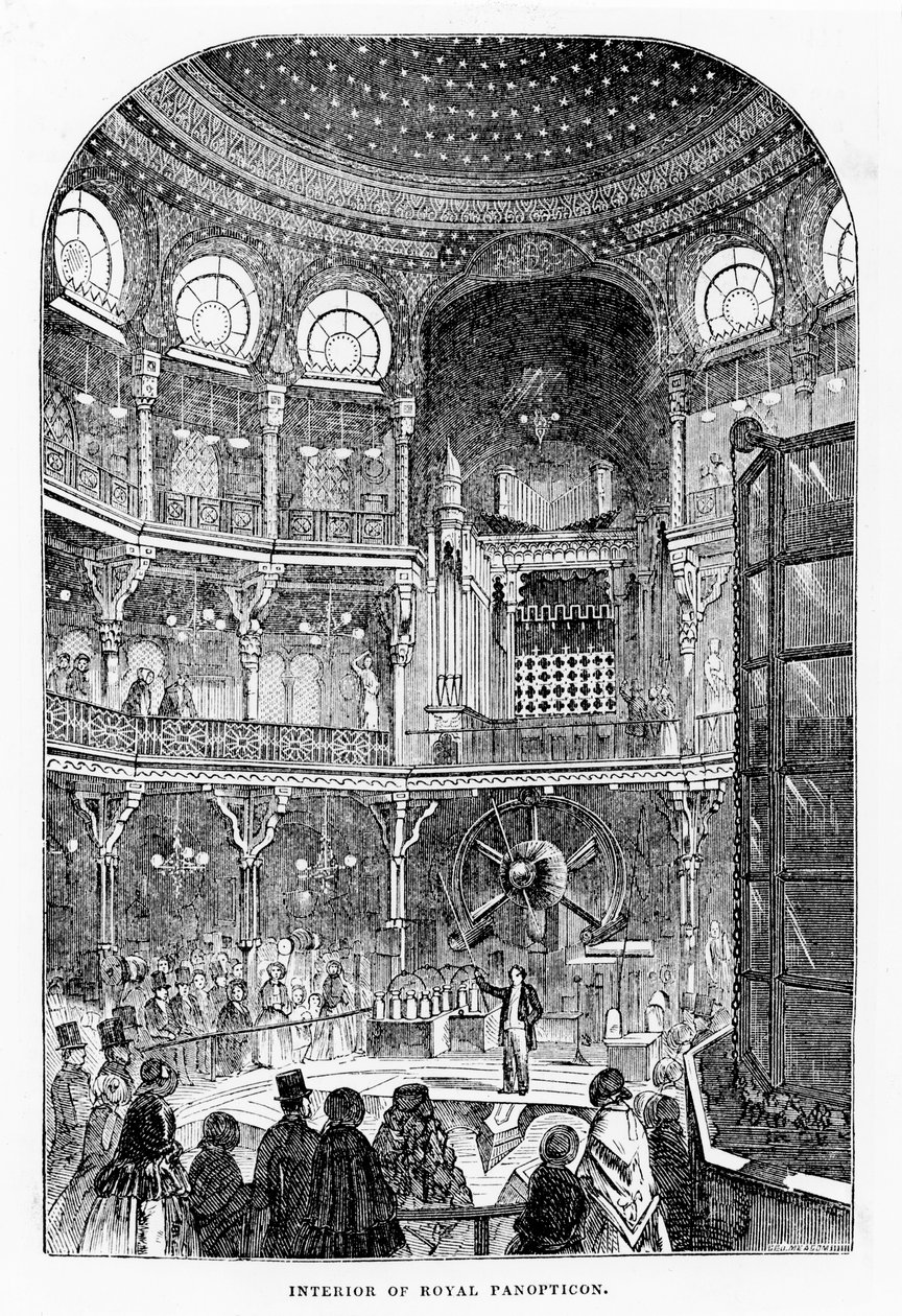 Kilátás a Tudomány és Művészet Királyi Panoptikumára, 1855 körül (litográfia) alkotó: English School