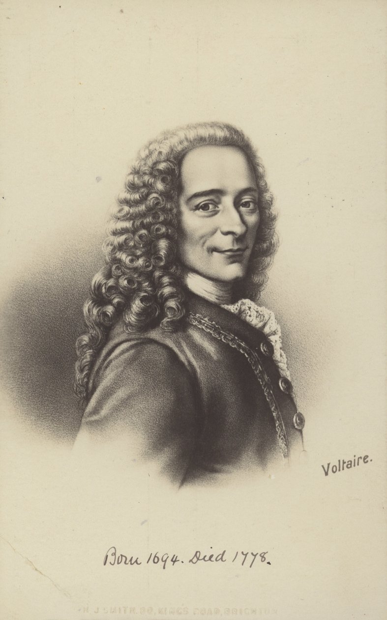 Voltaire (1694-1778), francia író, filozófus és drámaíró (litho) alkotó: English School
