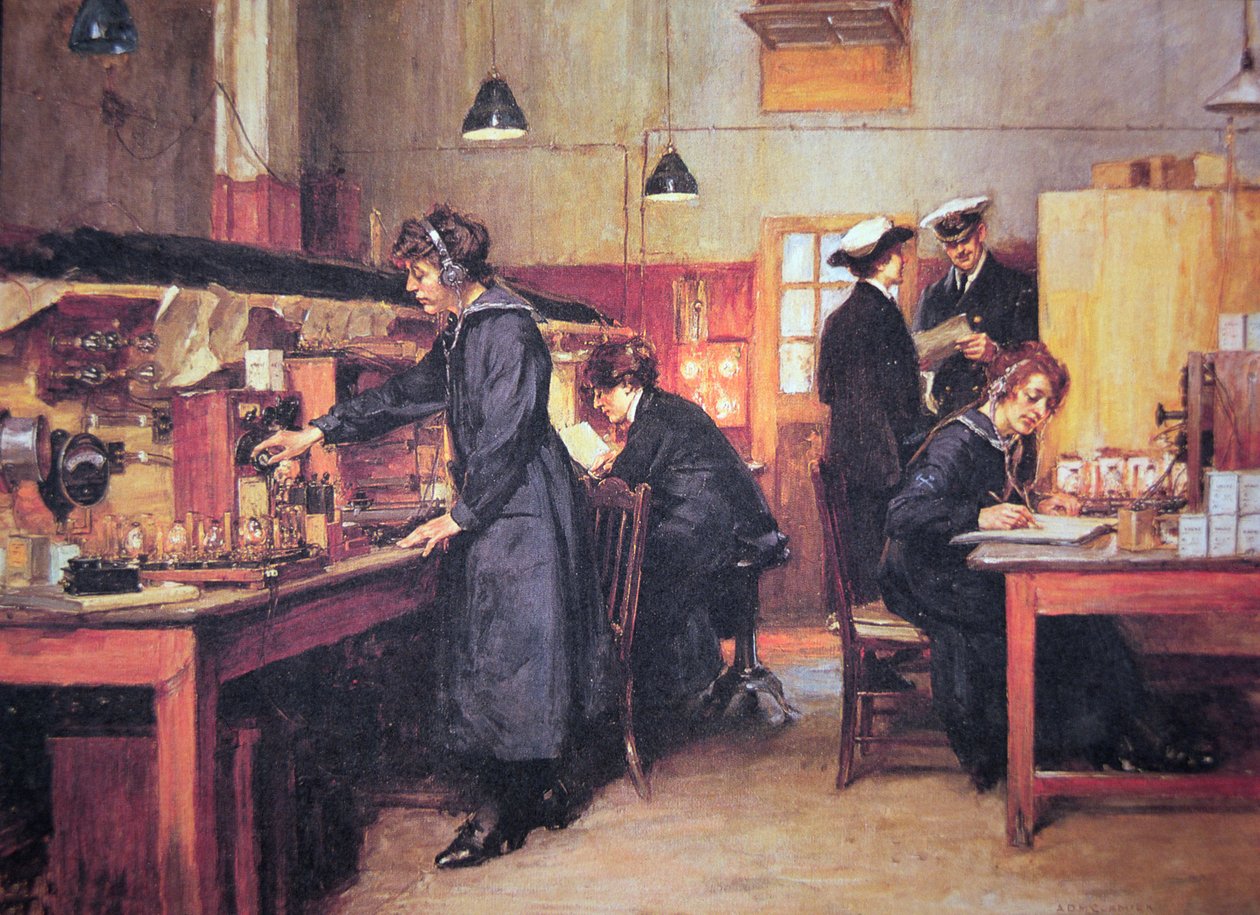 világháborús női rádió- és telefonkezelők a Királyi Haditengerészetnél (színes litho) alkotó: English School