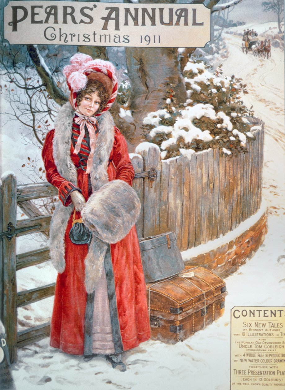 Várva a kocsira, a Pears Annual, 1911 karácsonya, 1911 alkotó: English School