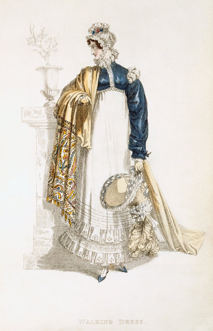 Sétálóruha, divattányér az Ackermanns Repository of Arts-tól alkotó: English School