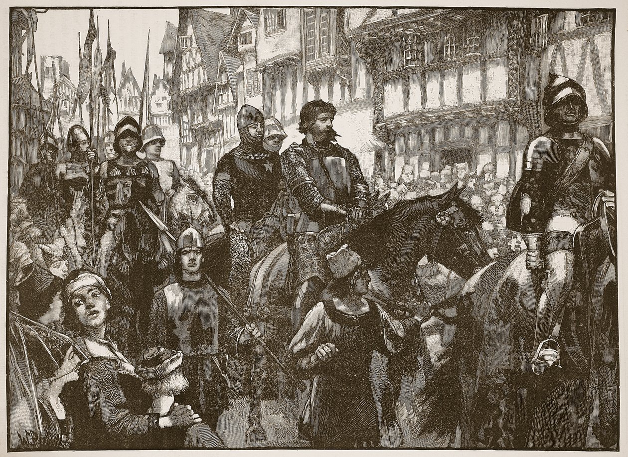 Wallace úton a Westminster Hall felé, illusztráció a Cassells Illustrated History of Englandből (szépia fotó) alkotó: English School