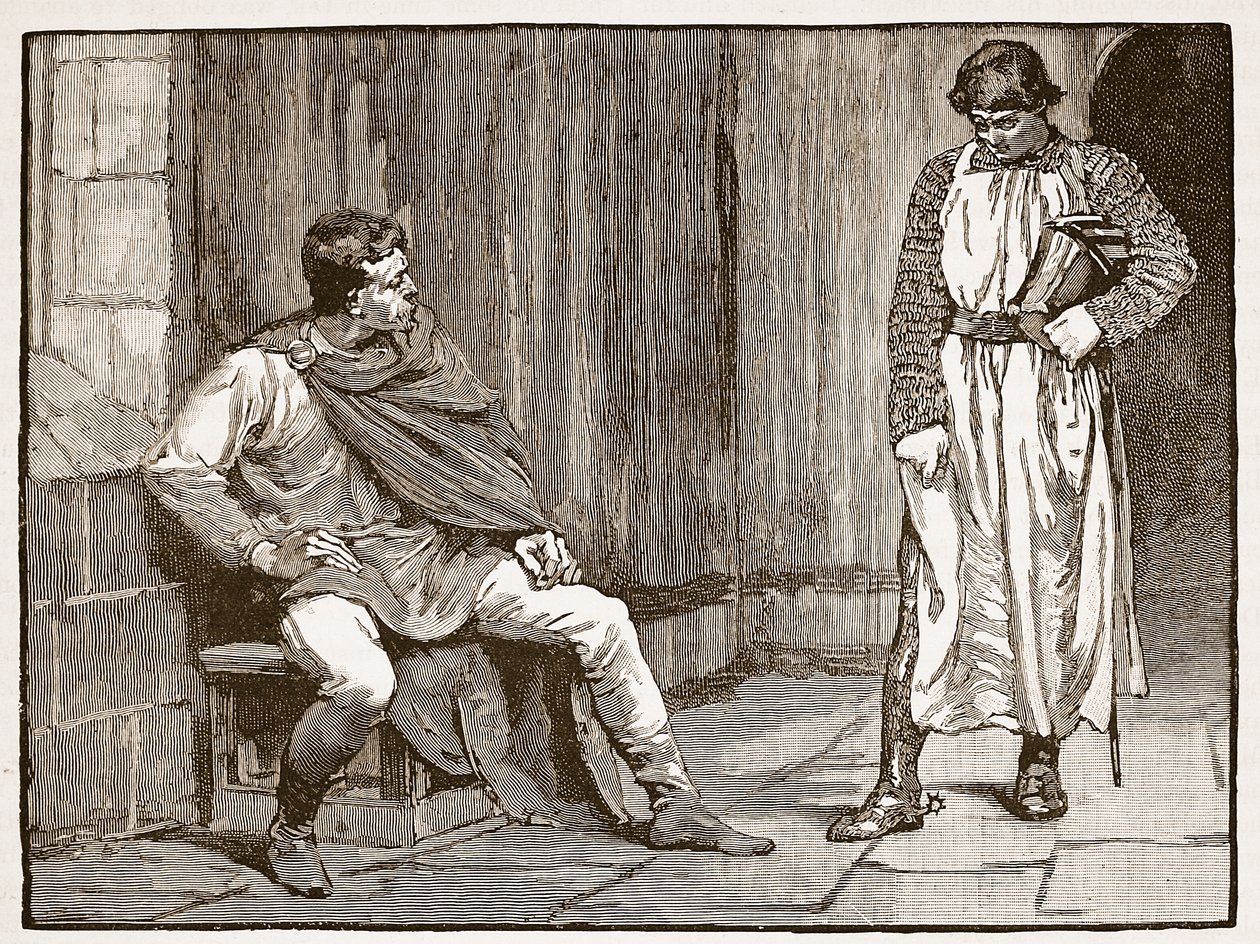 Waltheof-vallomás, illusztráció Cassell Illustrated History of England című művéből (szépia fotó) alkotó: English School