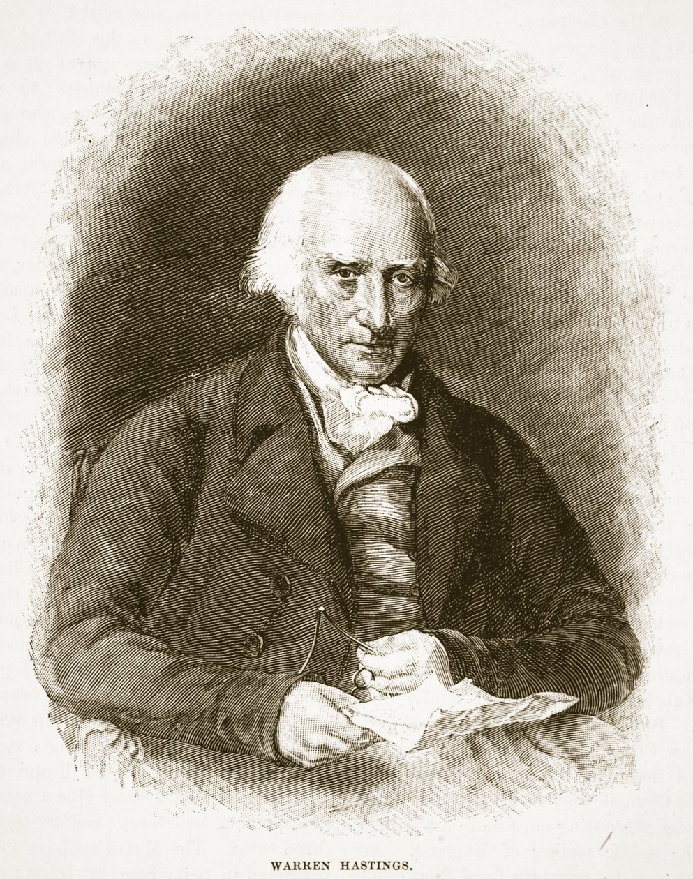 Warren Hastings, illusztráció a Cassells Illustrated History of Englandből (szépia fotó) alkotó: English School