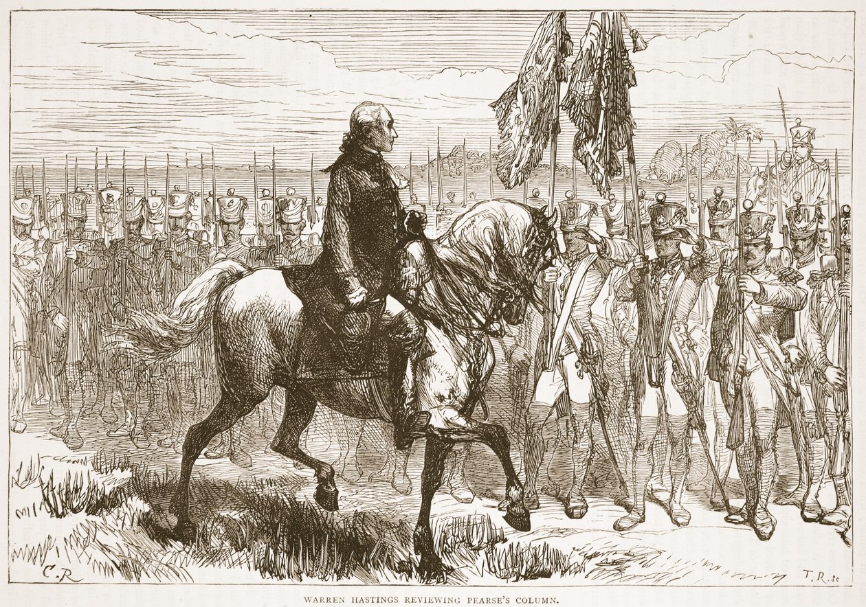 Warren Hastings áttekinti a Pearses rovatot, illusztráció a Cassells Illustrated History of India-ból, James Grant, pub. 1879 alkotó: English School