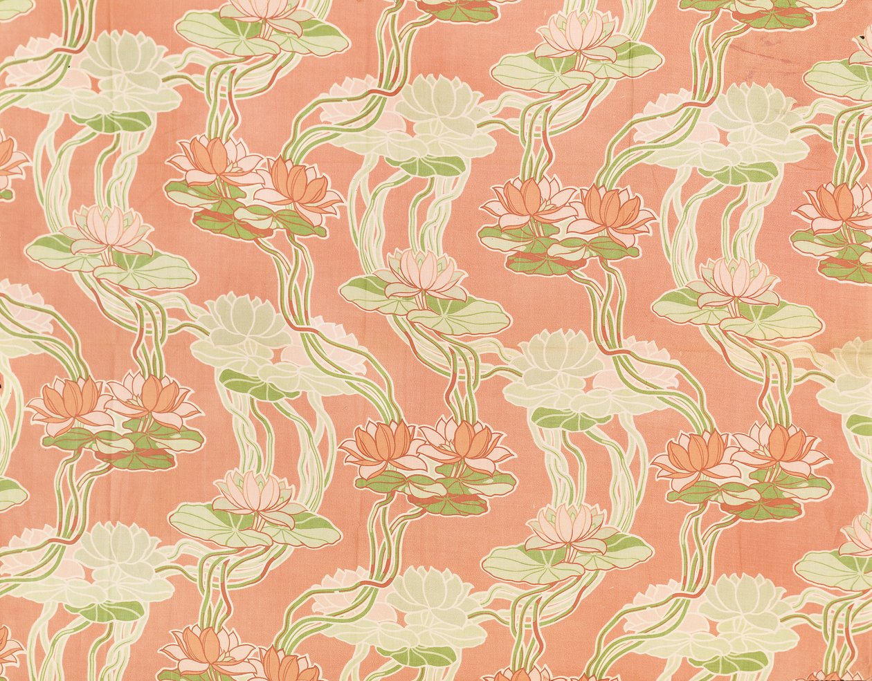 Tavirózsa korall alapon, textil design alkotó: English School