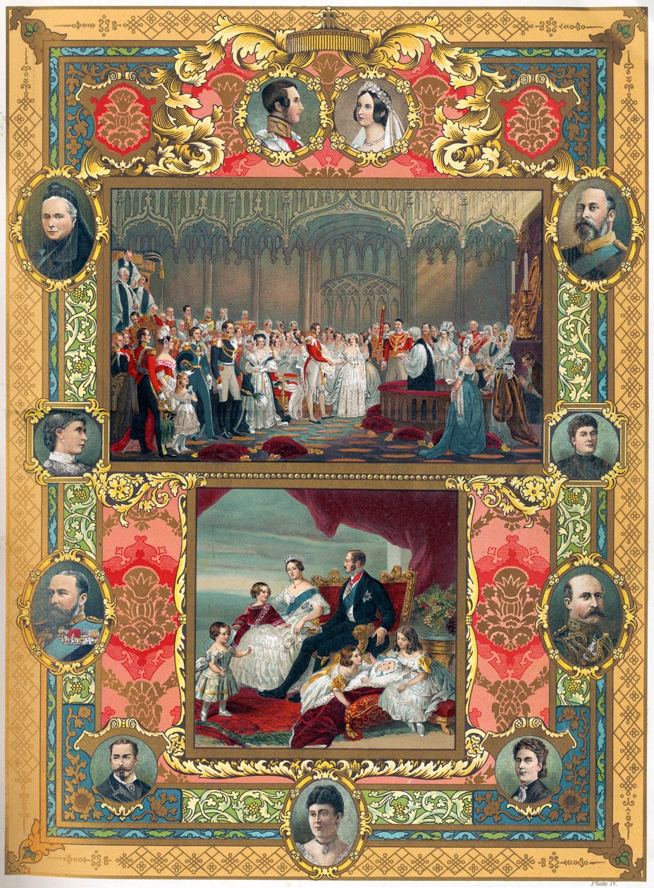 Viktória angol királynő és Albert herceg esküvője 1840-ben (nyomtatás) alkotó: English School