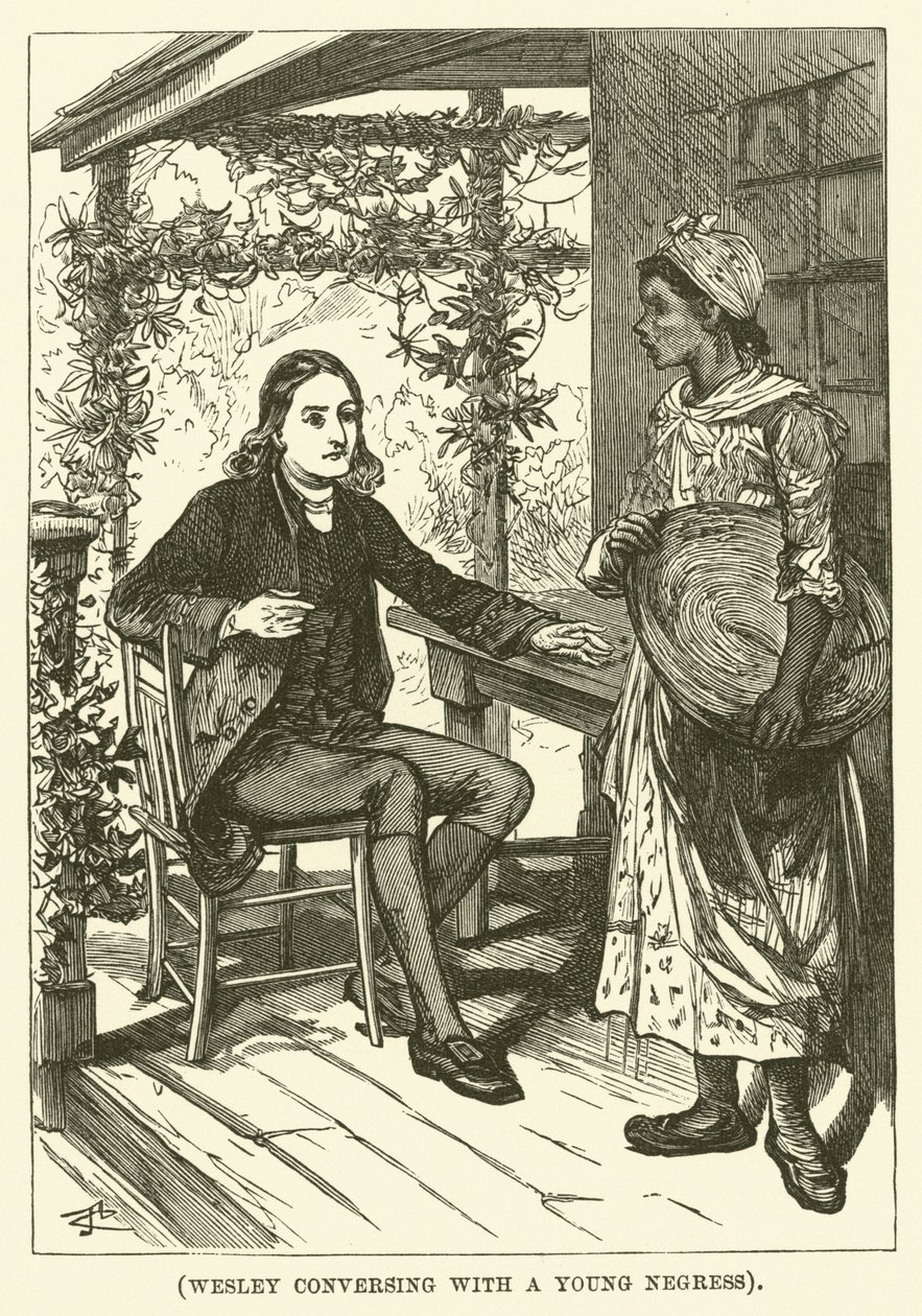 Wesley beszélget egy fiatal négerrel (metszet) alkotó: English School