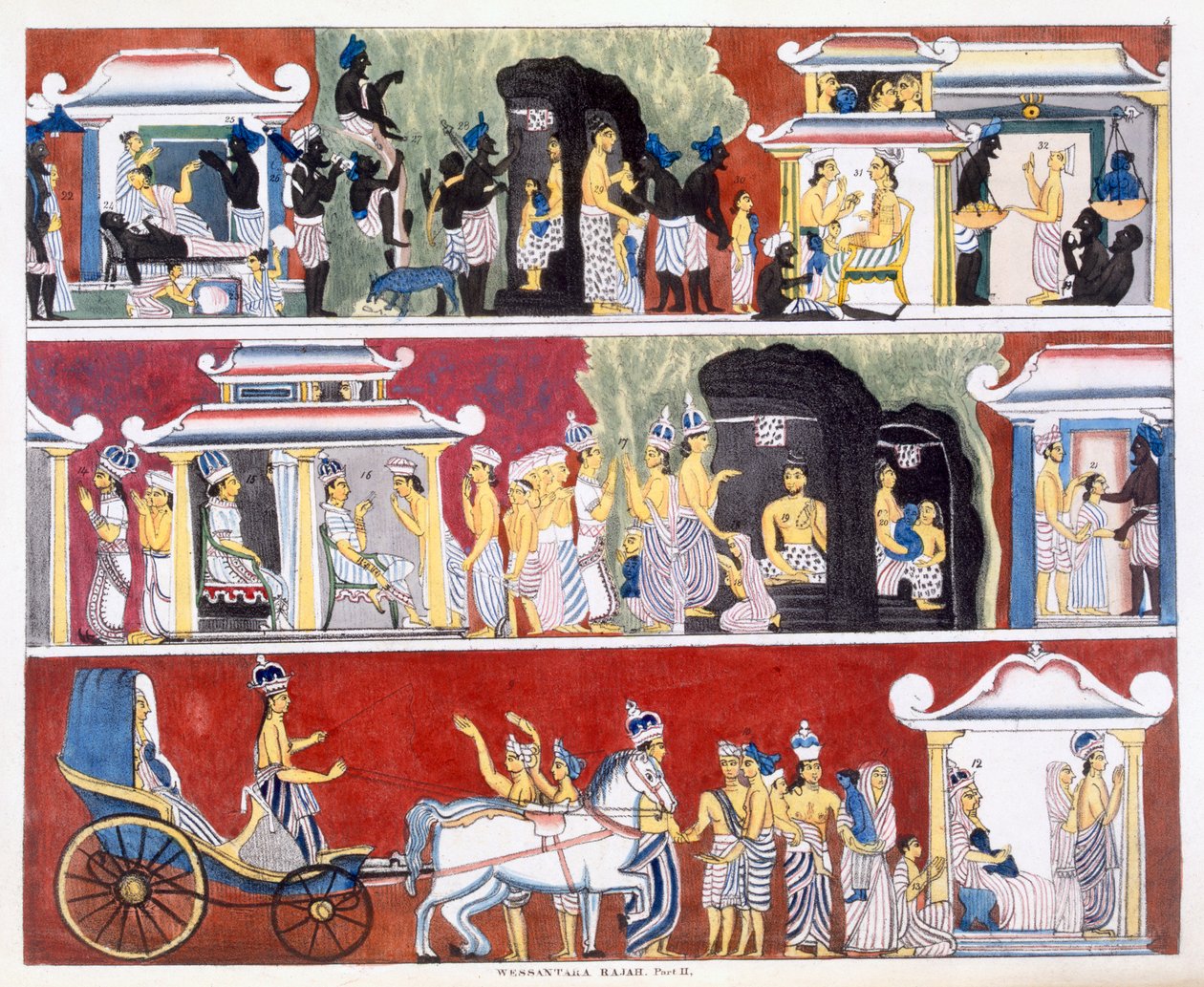 Wessantara Rajah, II. rész, a The History and Doctrine of Buddhism by Edward Upham, 1829 (lásd még: 414245) alkotó: English School