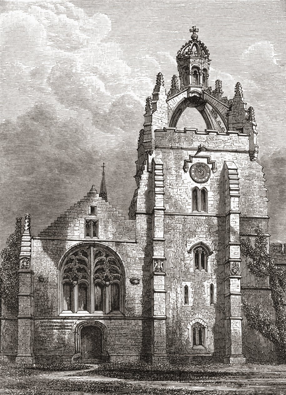 A 19. századi aberdeeni Kings College nyugati frontja, a kápolnák koronatornyával, J. R. Greentől: Az angol nép rövid története, 1893-ban. alkotó: English School