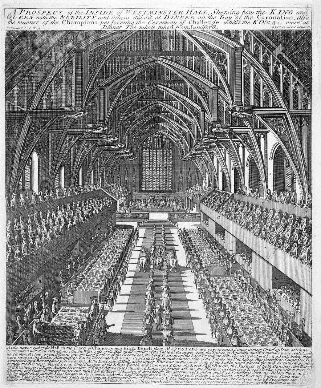 A Westminster Hall a II. Jakab koronázása utáni ünnepségeken, 1685. április 23-án alkotó: English School