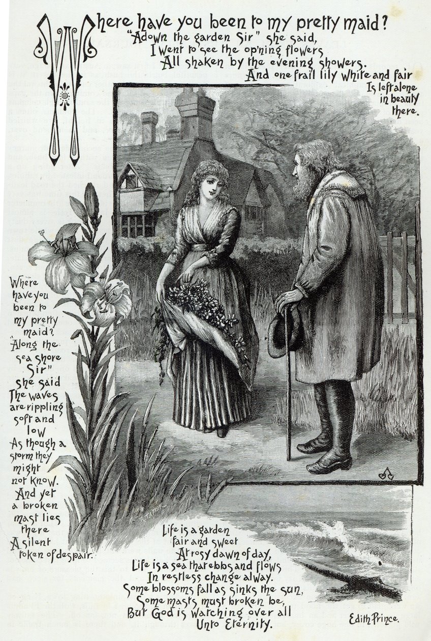 Hol járt az én csinos szobalányomnál, a Szabadidő órából, 1888-ból? alkotó: English School