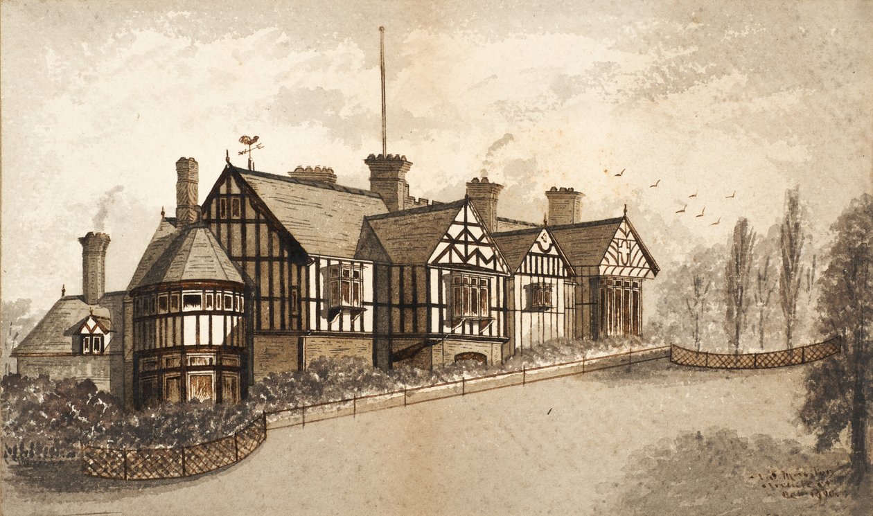 Wightwick Manor (tinta papíron) alkotó: English School