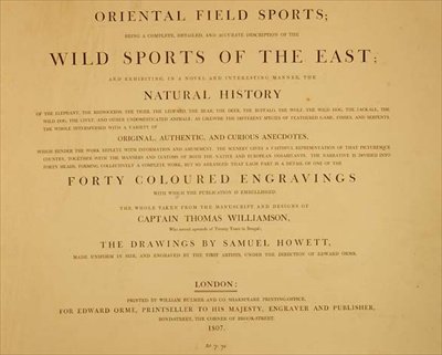 Wild Sports Of The East: frontispiece az "Oriental Field Sports, a Collection of Drawings", pub. írta: Edward Orme alkotó: English School