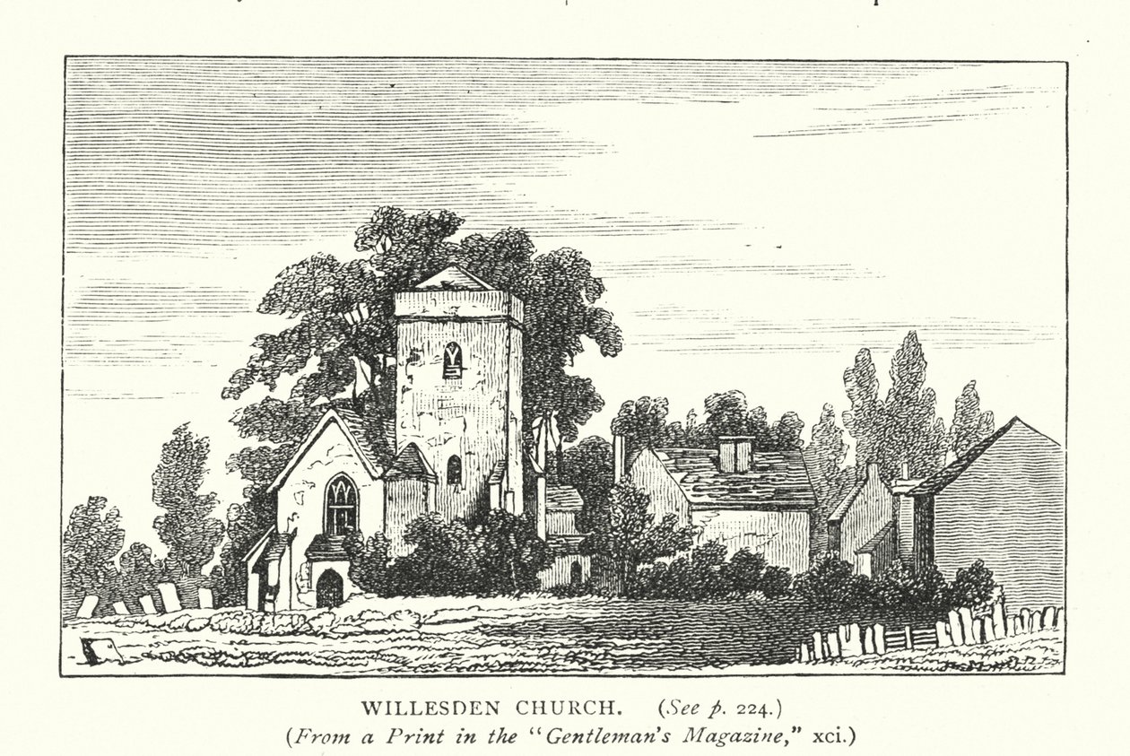 Willesden Church (metszet) alkotó: English School