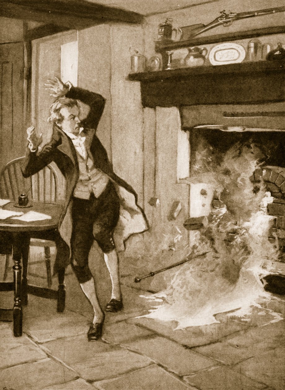 William Herschel házi készítésű kemencéje összeomlik alkotó: English School