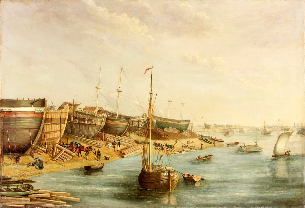 William Piles Hajógyár, North Sands, 1830 körül alkotó: English School