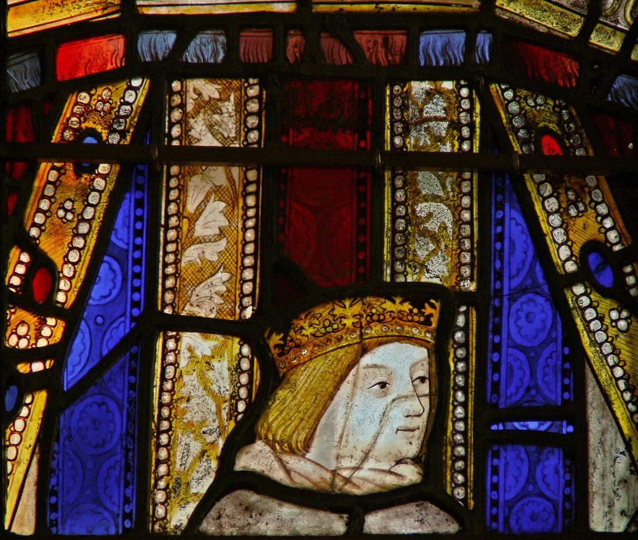 Window Ew, amely V. Edwardot hercegként ábrázolja alkotó: English School