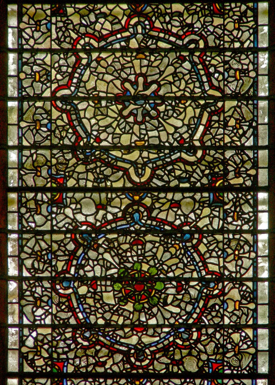 Ablak Five-Sisters grisaille-t ábrázolva alkotó: English School