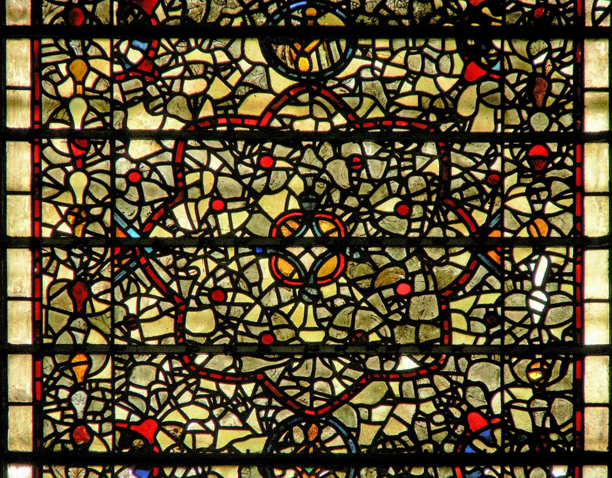 Ablak Five-Sisters grisaille-t ábrázolva alkotó: English School