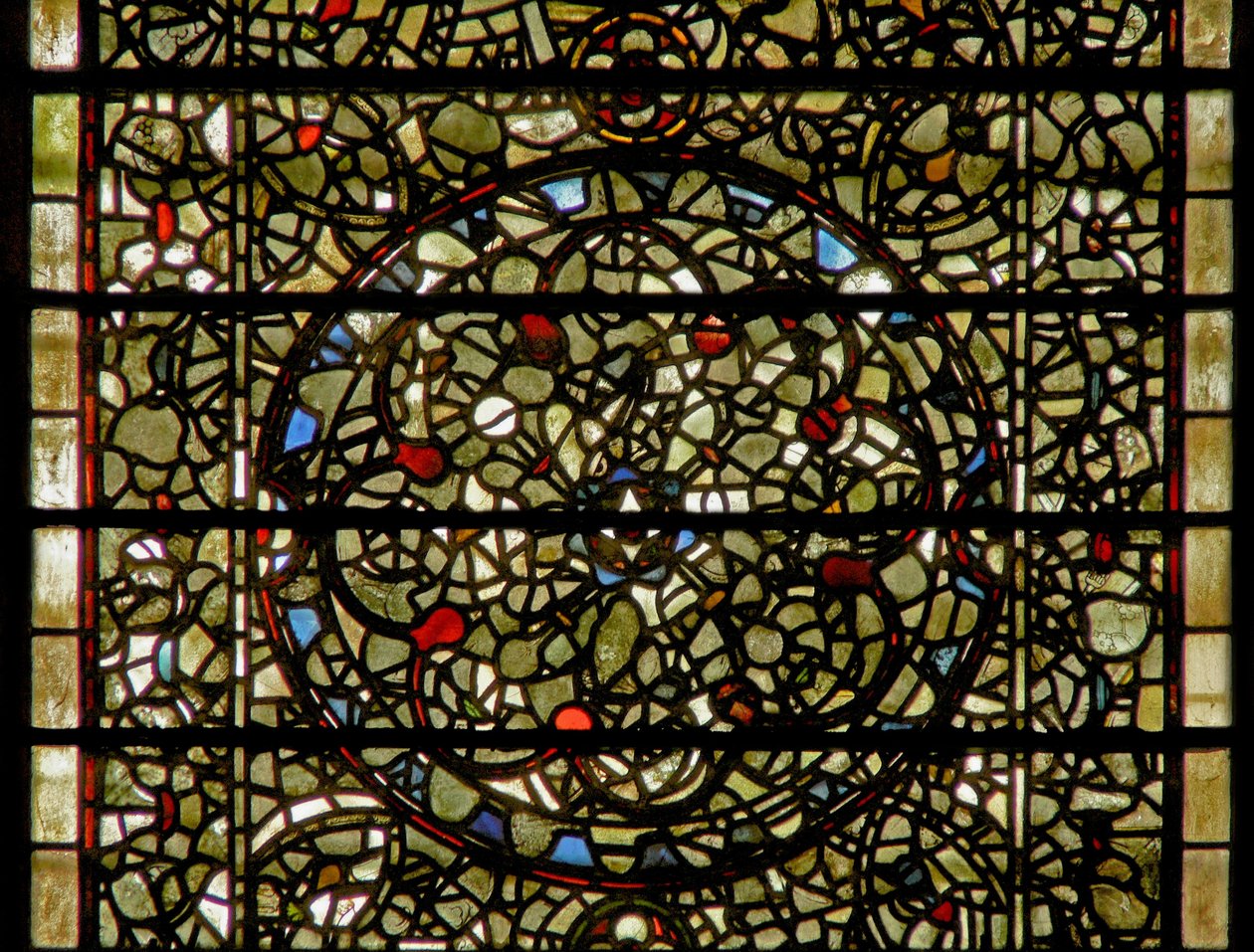 Ablak Five-Sisters grisaille-t ábrázolva alkotó: English School