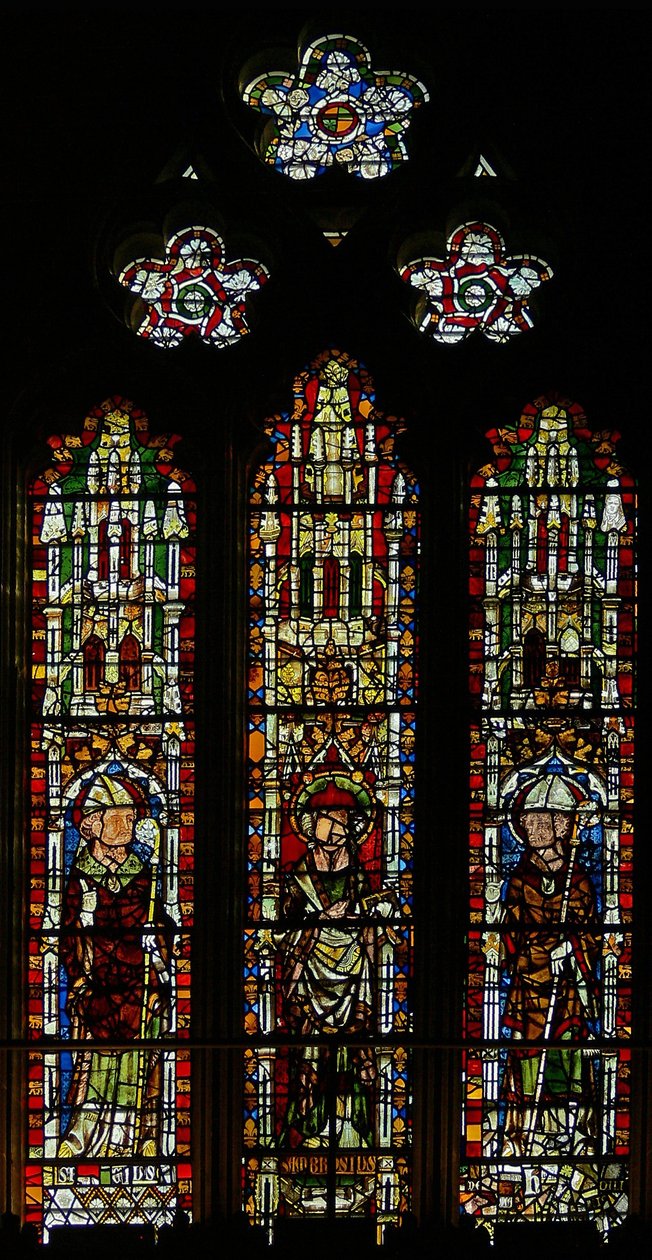 St Brice-t, St Ambrose-t és St Wulstant ábrázoló S3 ablak (?) alkotó: English School