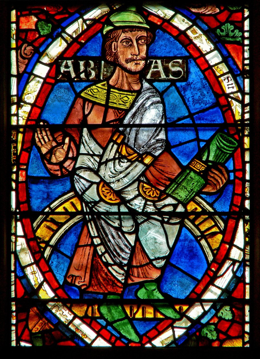Genealógiai alakot ábrázoló ablak: Abia alkotó: English School