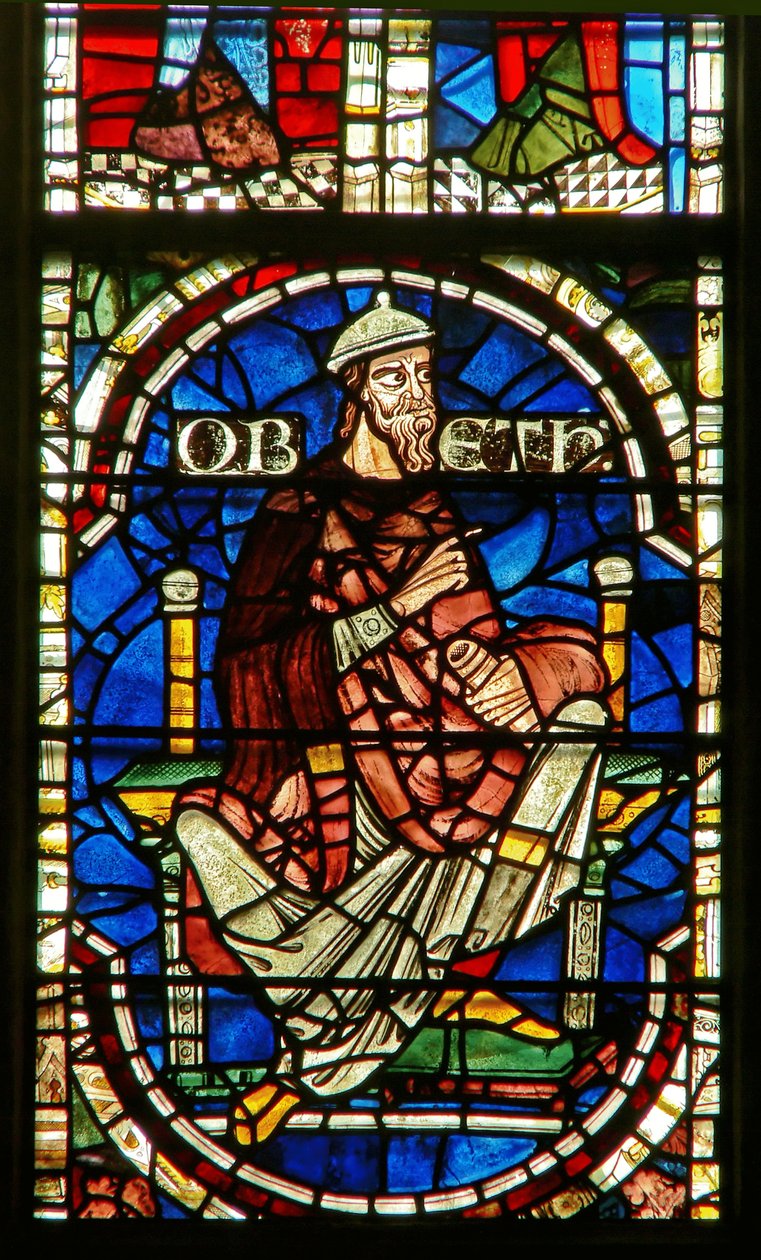 Genealógiai alakot ábrázoló ablak: Obed alkotó: English School