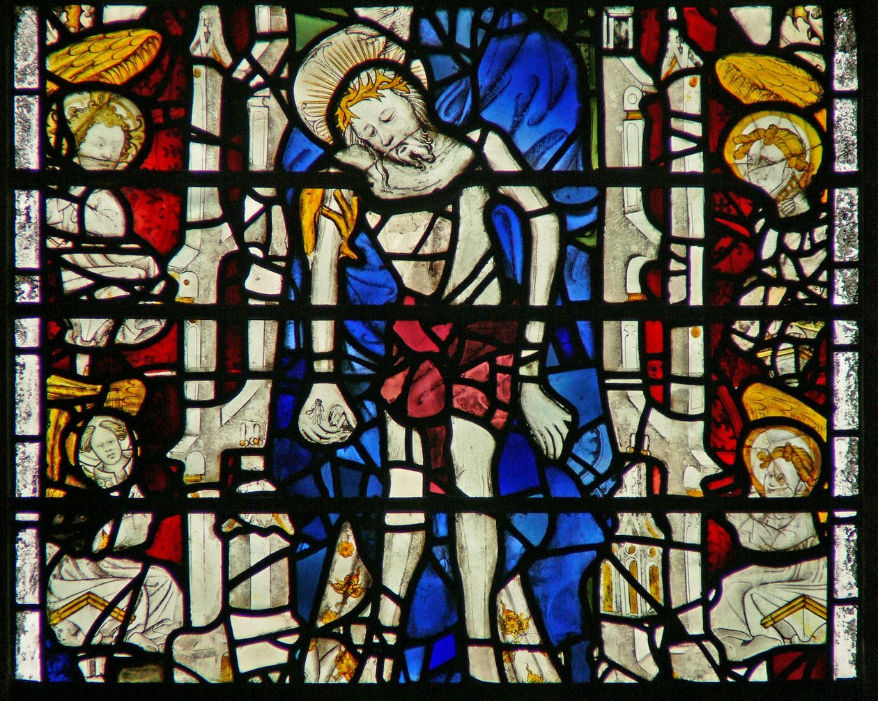 Corpus Christit ábrázoló w12 ablak alkotó: English School