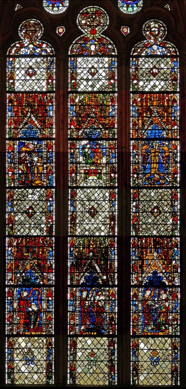Ablak w38, amely a Penance Window-t ábrázolja alkotó: English School