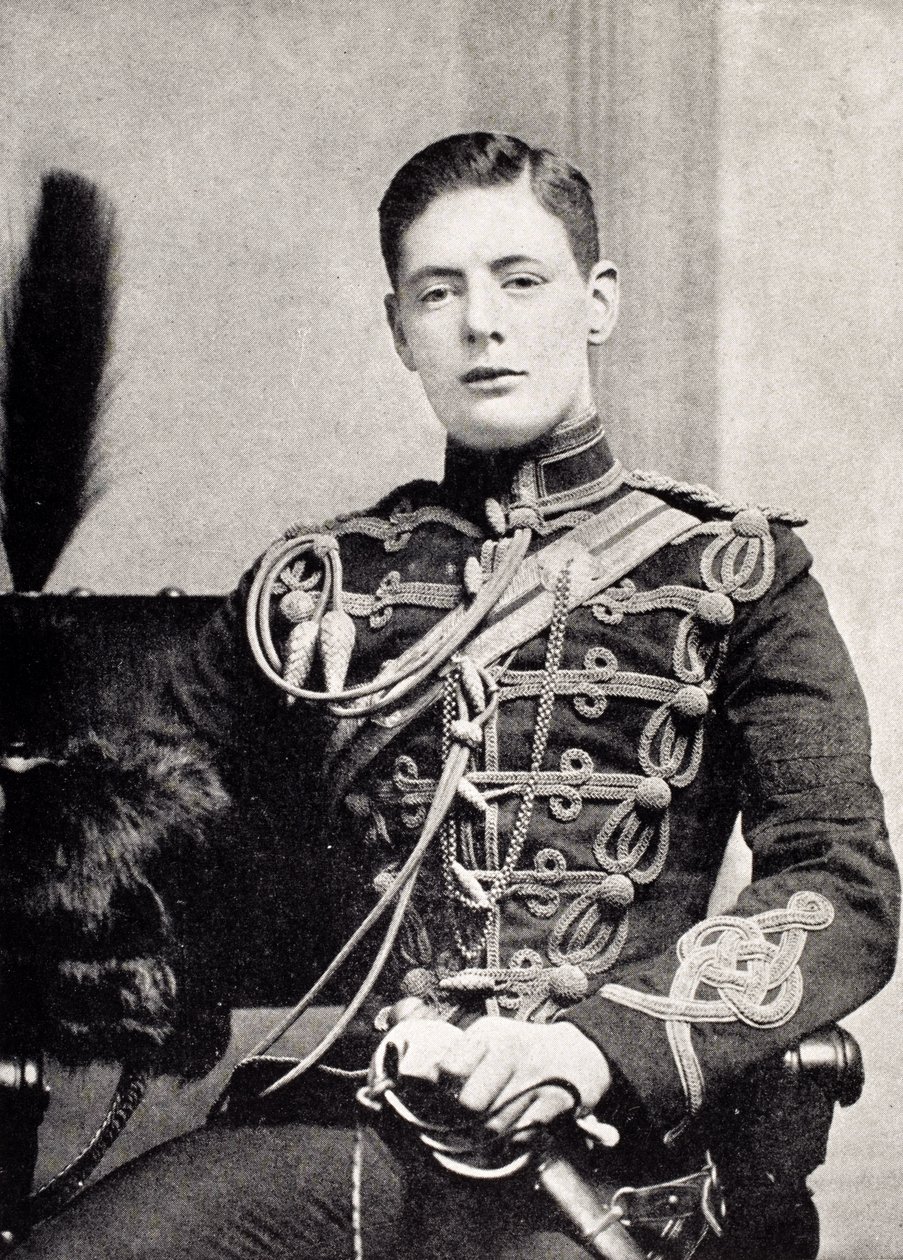 Winston Churchill mint másodhadnagy a 4. királynő saját huszárjainál, a „Winston S. Churchill vándorbizottsága” című művéből, a Scribner