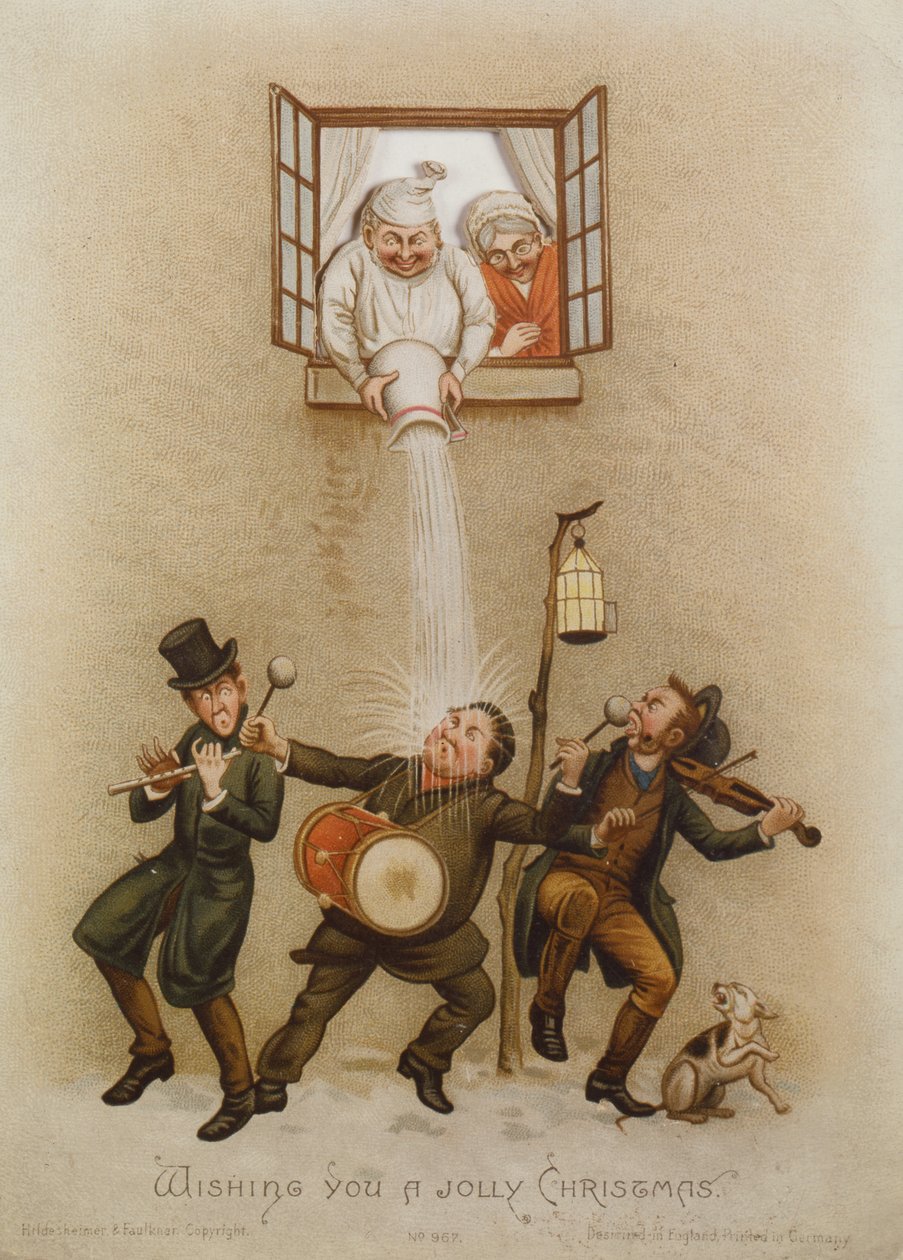 "Wishing you a Jolly Christmas", Victorian card, c.1880 (chromolitho) alkotó: English School