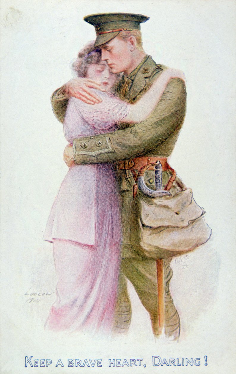 világháborús képeslap, 1914-1918 körül (színes litó) alkotó: English School