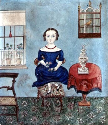 Fiatal lány egy széken táncol egy belső térben, 1840 körül (akvarell, papír) alkotó: English School