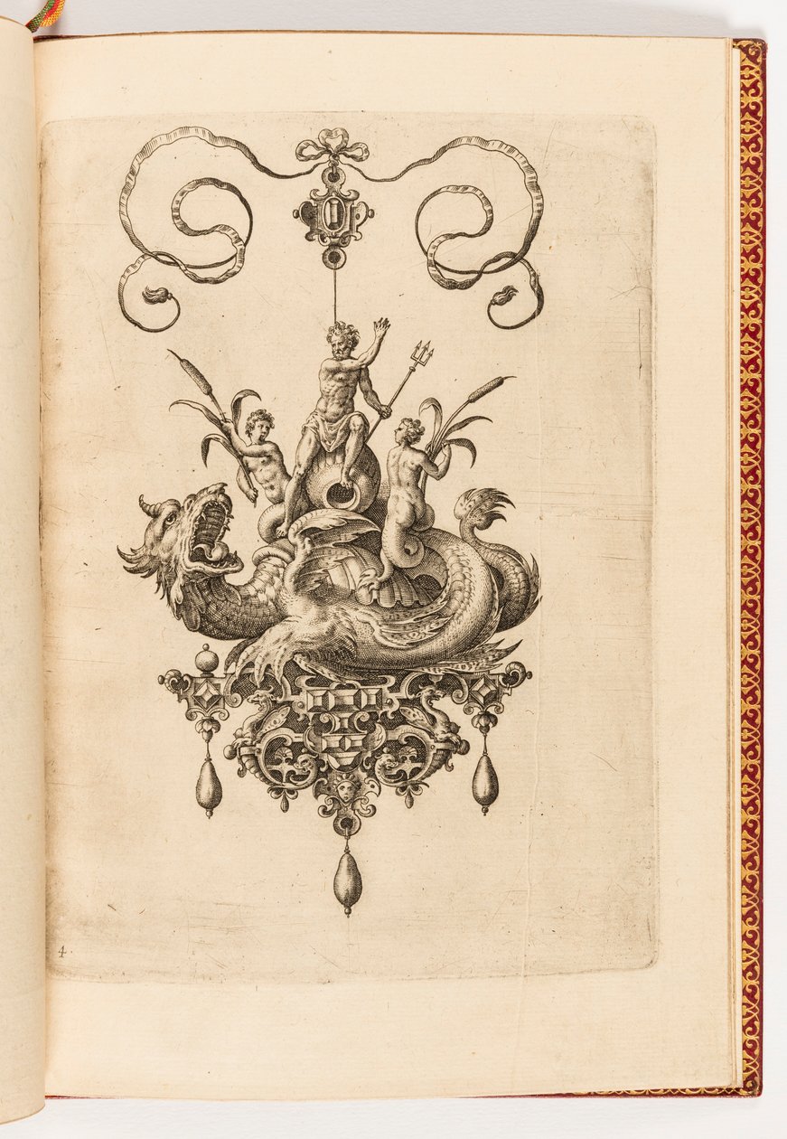 Nyomtatás, 4. lemez, Bubbles Mesterséges archetípus Második rész (medálok, fülbevalók, stb. A legügyesebb természet tervei, második rész) alkotó: Engraved by Adriaen Collaert