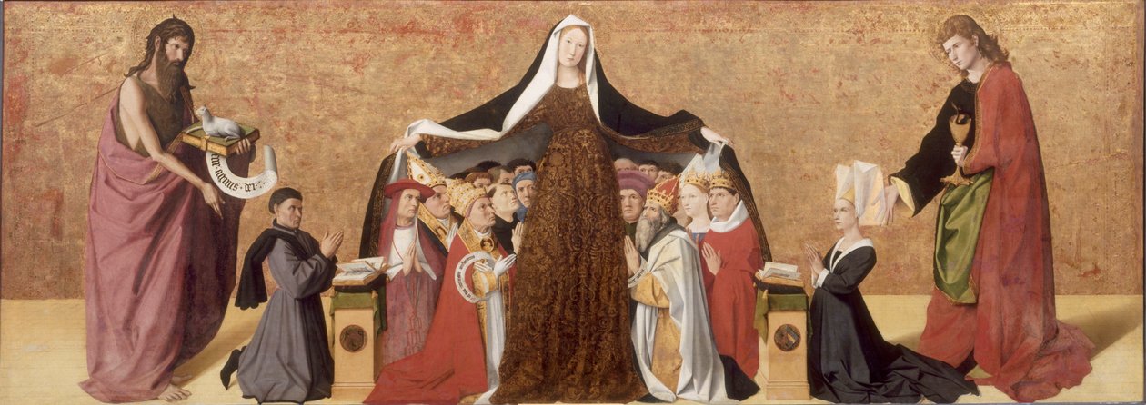 Védőköpeny Madonna a Cadard családból alkotó: Enguerrand Quarton