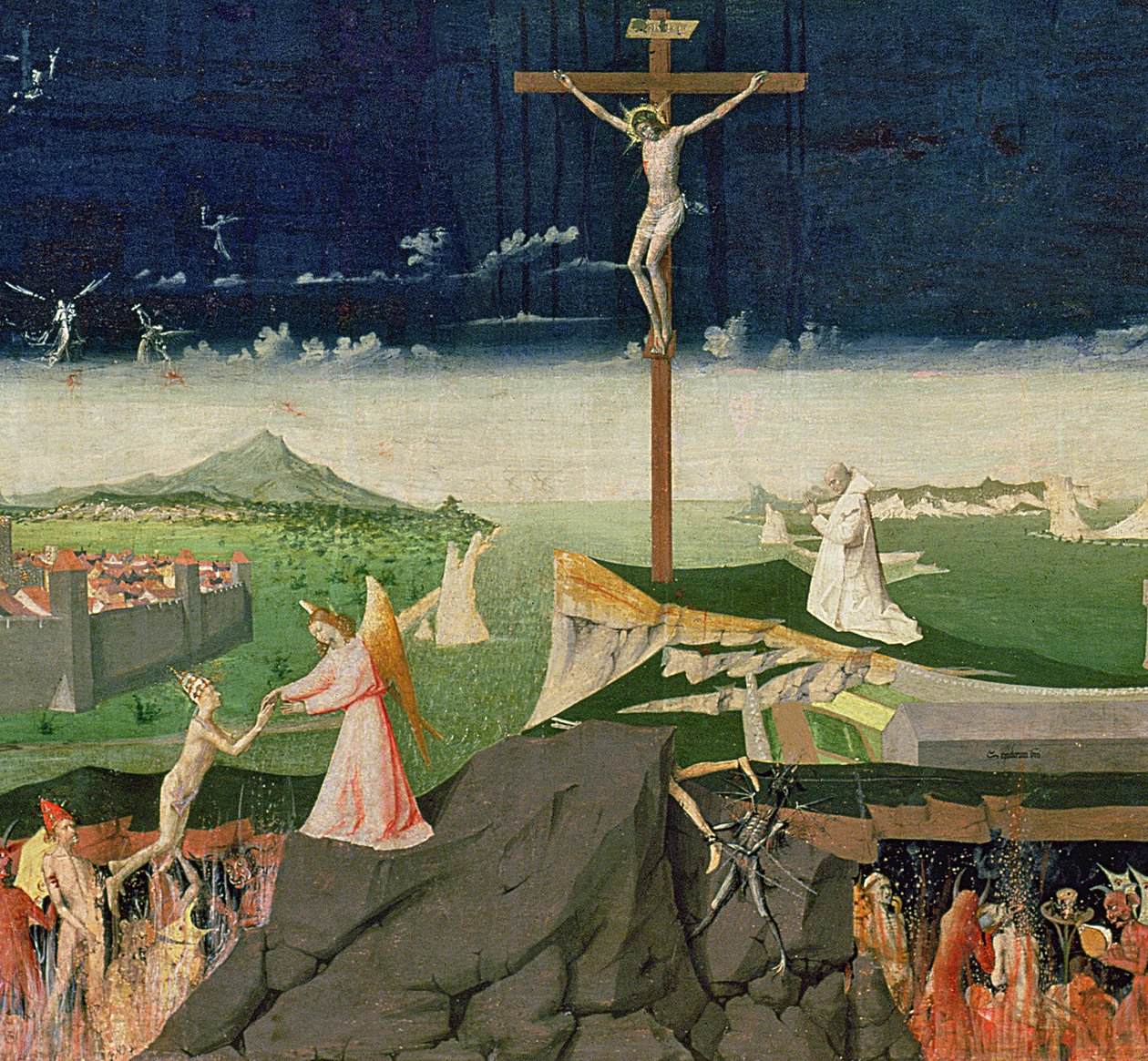 A Szűz koronázása, befejezve 1454 (57626 részlet) alkotó: Enguerrand Quarton