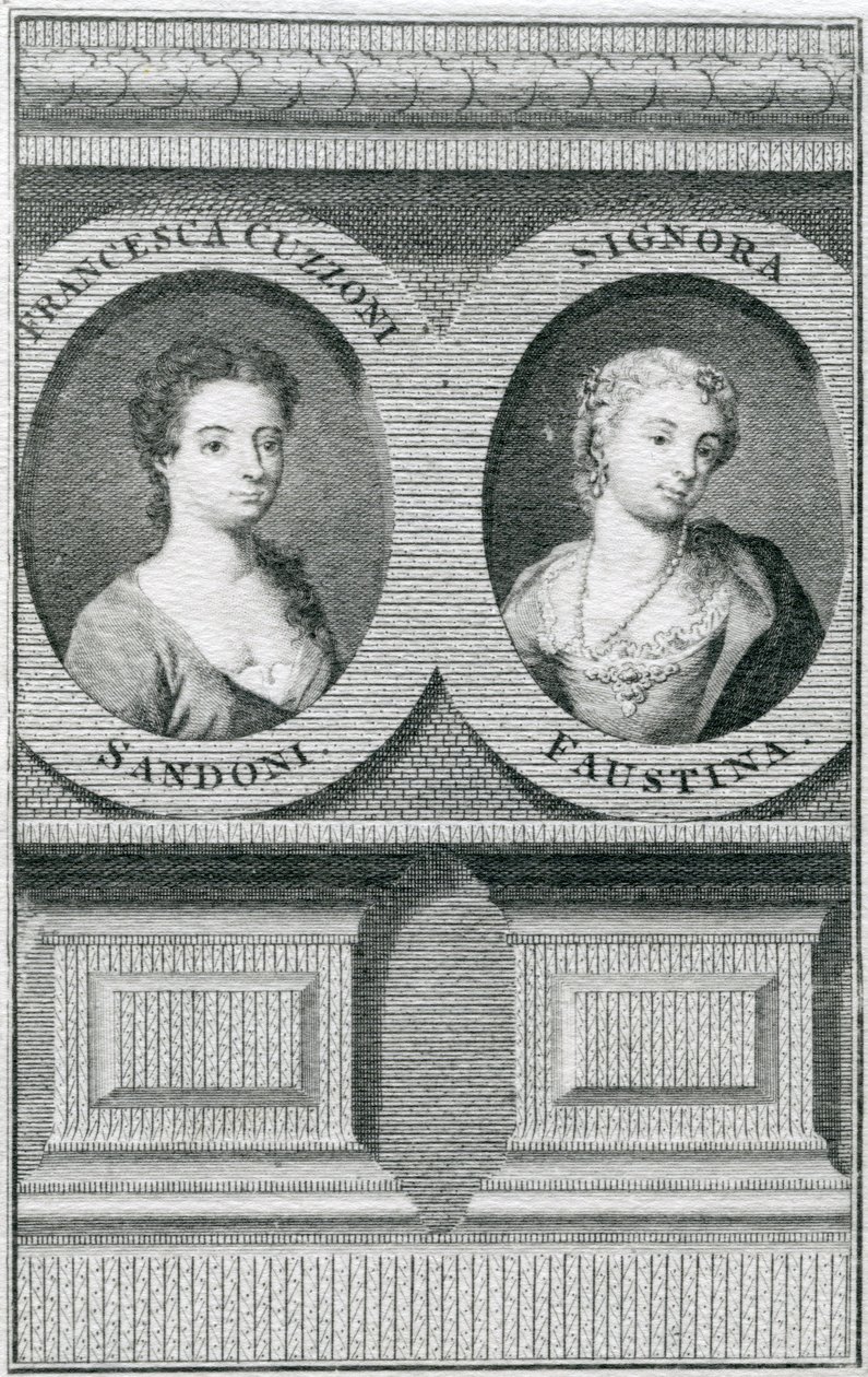 Francesca Cuzzoni (1696-1778) és Faustina Bordoni (1697-1781) kettős portréja alkotó: Enoch Seeman