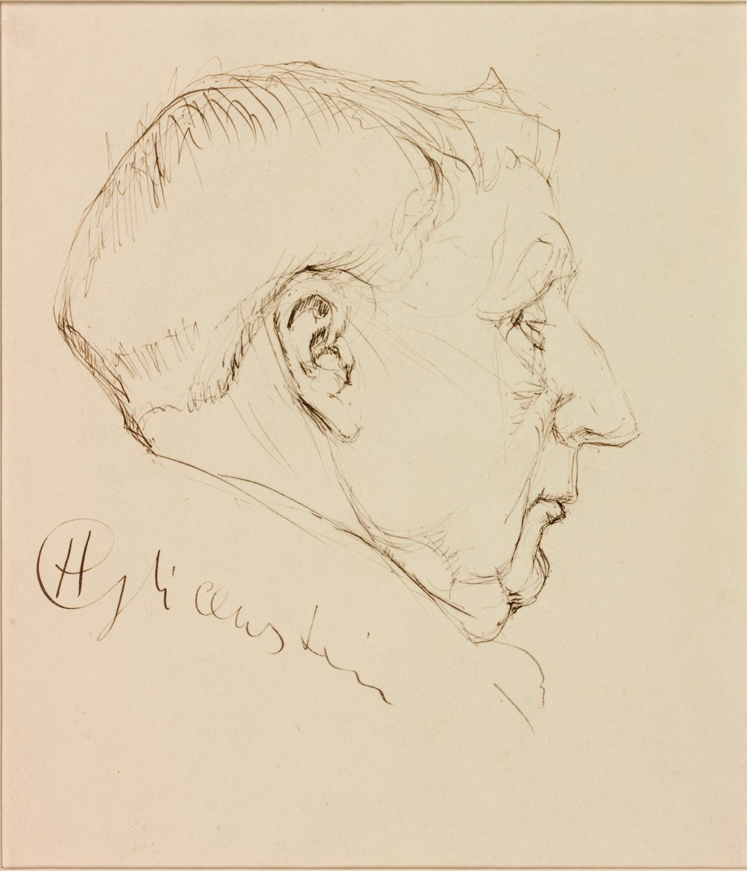 George Horton portréja (tinta, papír (kártyára ragasztva)) alkotó: Enoch Henryk Glicenstein