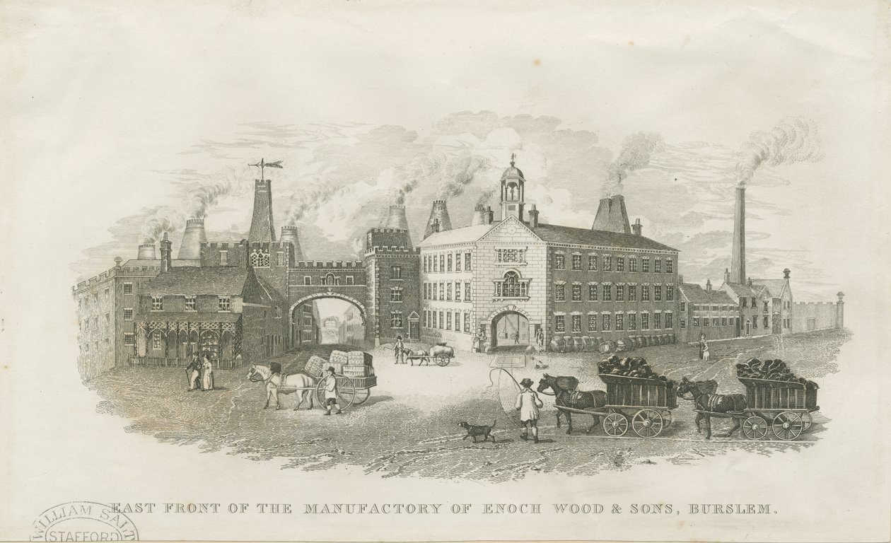 Burslem – Enoch Wood & Sons gyára": acélmetszet, nd [?19. század] alkotó: Enoch Wood