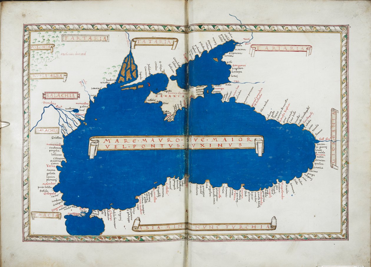 A Fekete-tenger, Henricus Martellus Germanus „Insularium Illustrated” című művében alkotó: Enrico Martello