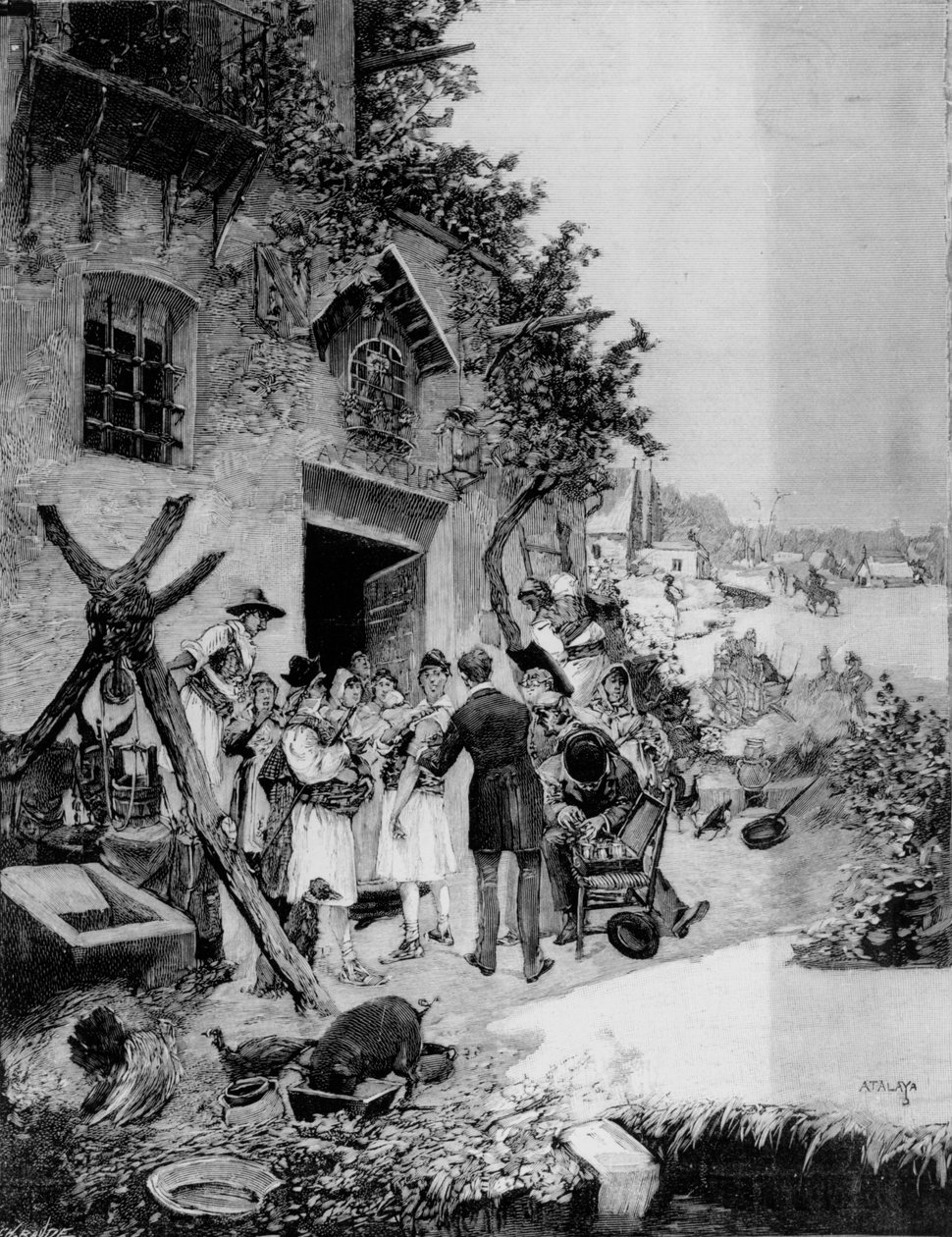 Nyilvános oltás a kolera ellen Murcia térségében, 1885 (bw fotó) alkotó: Enrique Atalaya Gonzales
